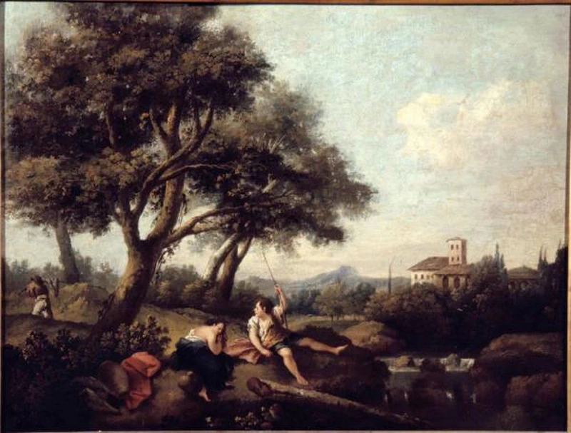 Paesaggio con contadini in riposo - Accademia Carrara